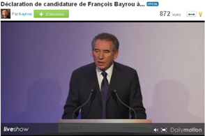 Déclaration de candidature de François BAYROU