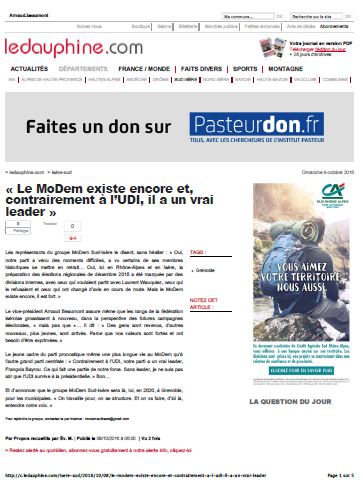 Grenoble « Le MoDem existe encore et, contrairement à l¹UDI, il a un vrai leader »