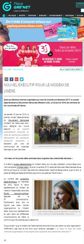 Nouvel exécutif pour le MoDem de l'Isère